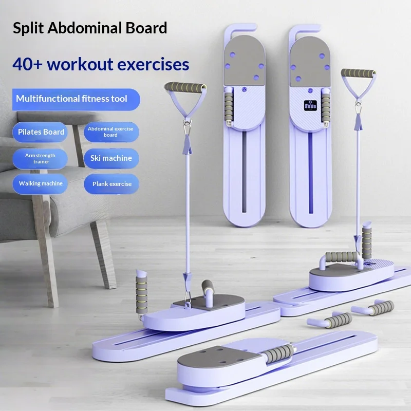 

Регулируемая складная скамейка для сидения, доска для брюшного пресса, ролик с автоматическим отскоком, многофункциональный домашний тренажер для спортзала, портативный фиолетовый