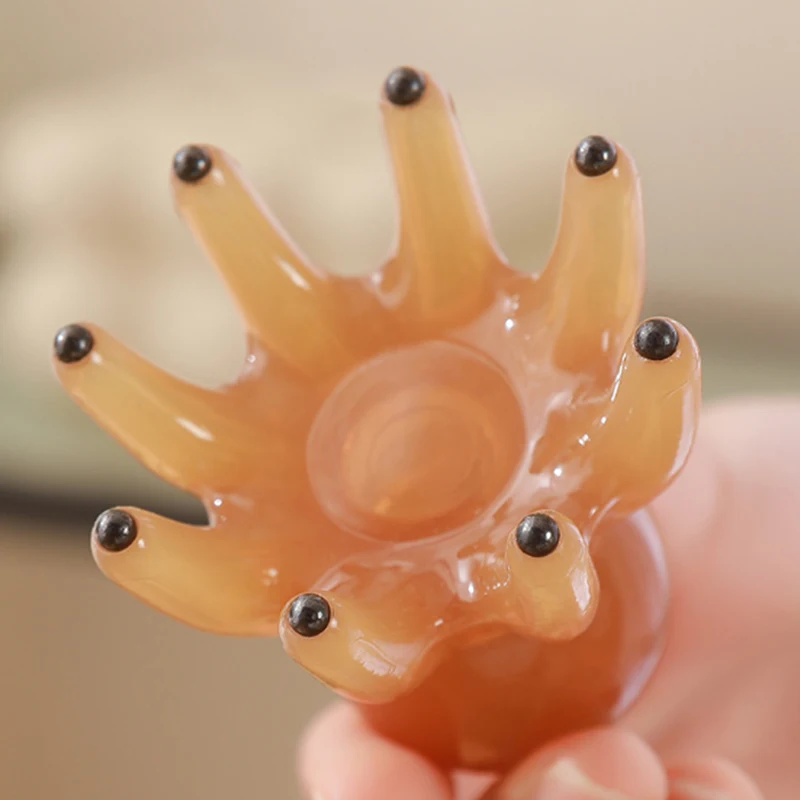 

Смола Осьминог Массажная Расческа Голова Меридиан Скребковая Щетка Для Массажа Кожи Головы Акупунктура SPA Гуа Ша Массажная Расческа Уменьшение Массаж