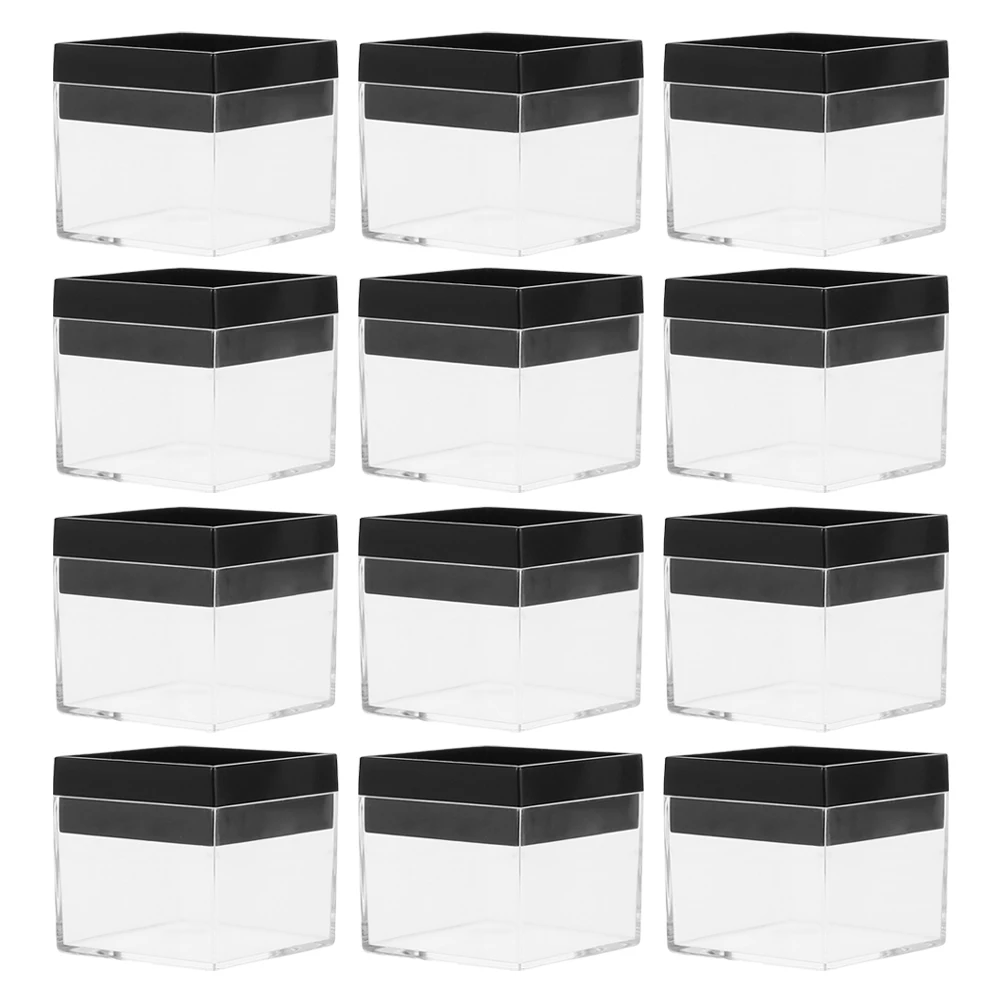 

12pcs Square Plastic Boxes Transparent Containers for Stones Specimen Display Case Collectibles Storage Jewelry ganizer