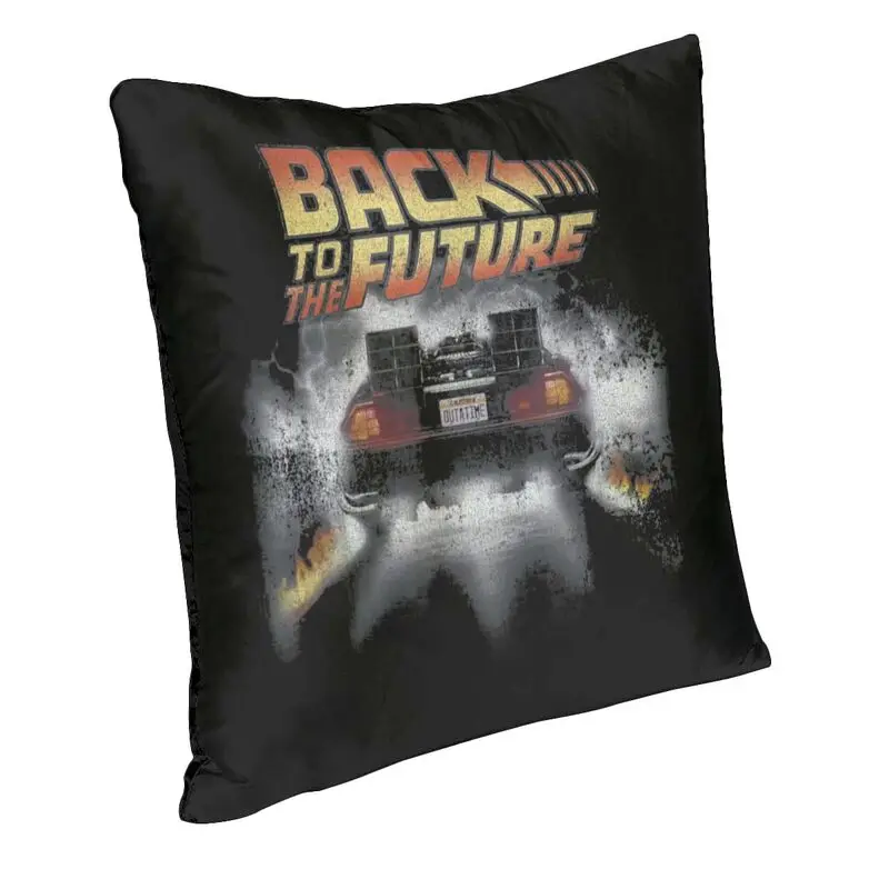 Movies Race Cars Back To The Future Cushion Covers Sofa Decoration Square Throw Pillow Cover 40x40