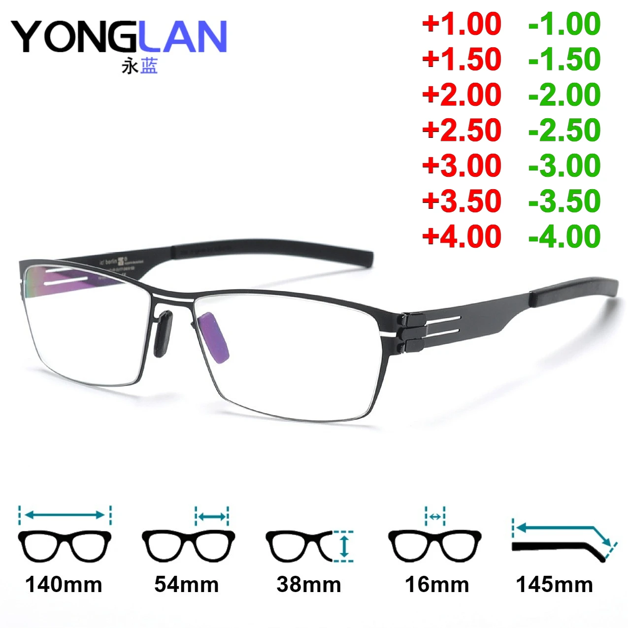 

High Quality Brand Designer Screwless Business Ultralight Eyeglasses Men's Prescription Glasses Reading Myopia Anti - Blue Light