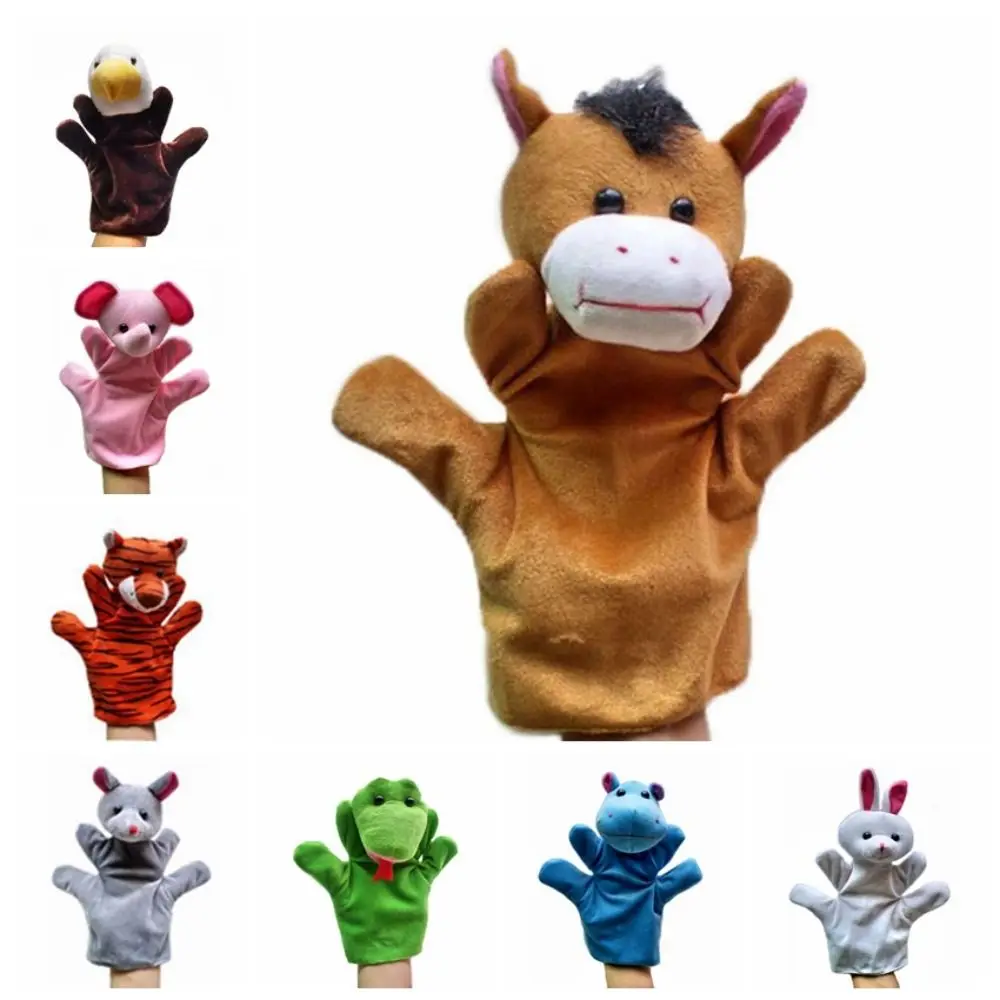 24 tipos de marionetas de mano para animales de dibujos animados, juguete de peluche, marionetas de mano adorables, accesorios de tela, muñecas, animales, marionetas de mano para dedo