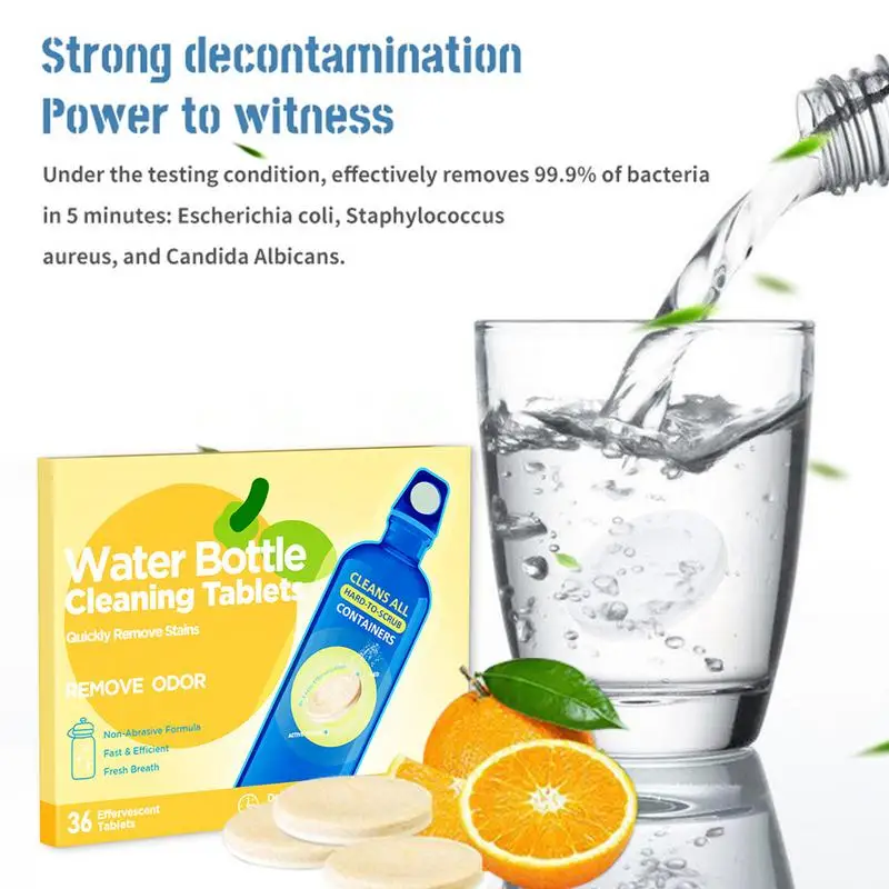 Water Bottle Cleaning Tablets Scale Cleaning Effervescent Tablets Decontamination Descaling Kettle Cleaning Kitchen Cleaner