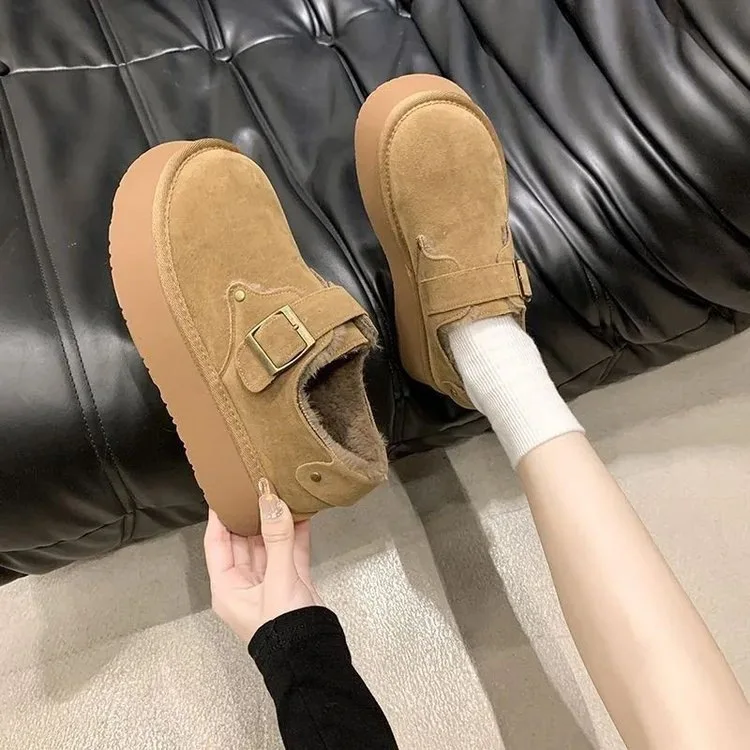 

Fleece Lined Women's Snow Boots Thick Bottomed Warm Cotton Shoes Birkenshoes Style Winter Fashion Casual Polyester Fiber