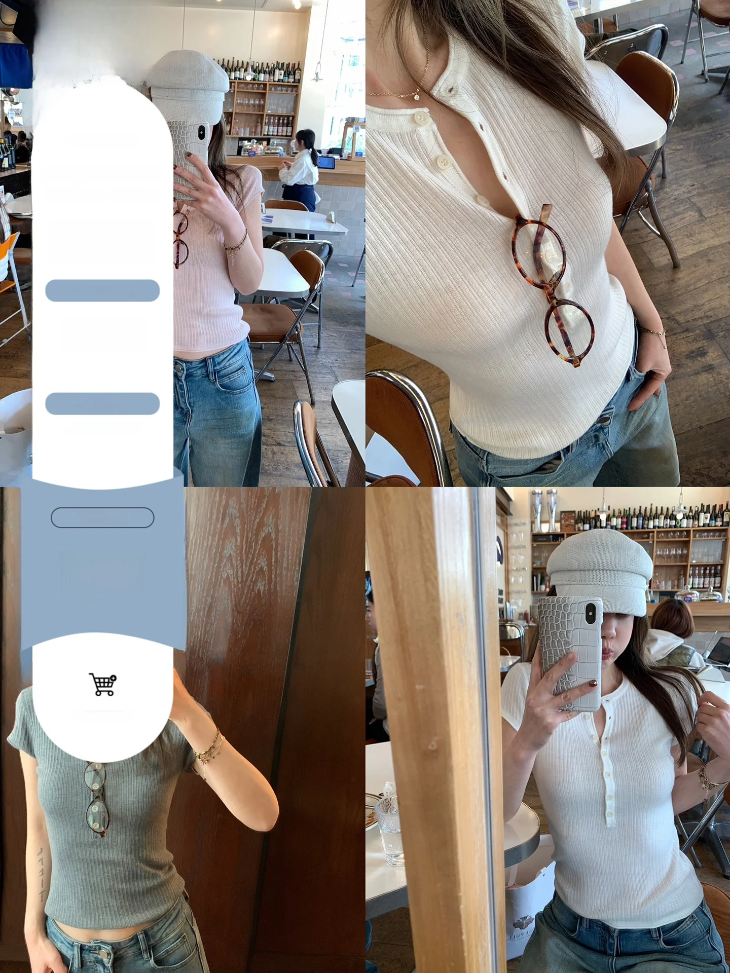 

Blue Slim Fit Knitted Short Sleeve T-Shirt Women's Fashion Spring 2026 Shoulder Button Pure Color Top Quality Ladies Knitwear