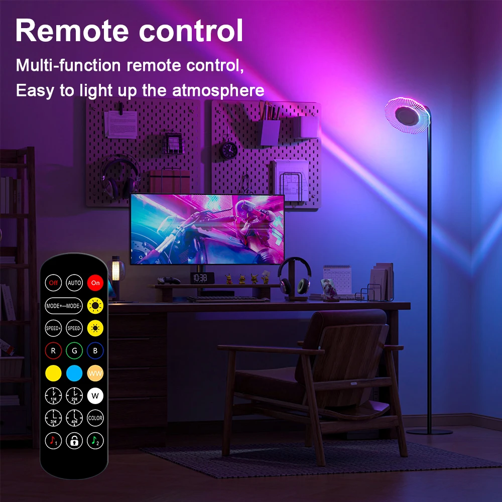 LED RGBW مصباح أرضي مع مليون لون لتقوم بها بنفسك الموسيقى لاقط جو إيقاعي مصباح APP التحكم عن بعد لمصباح السرير في غرفة النوم #4