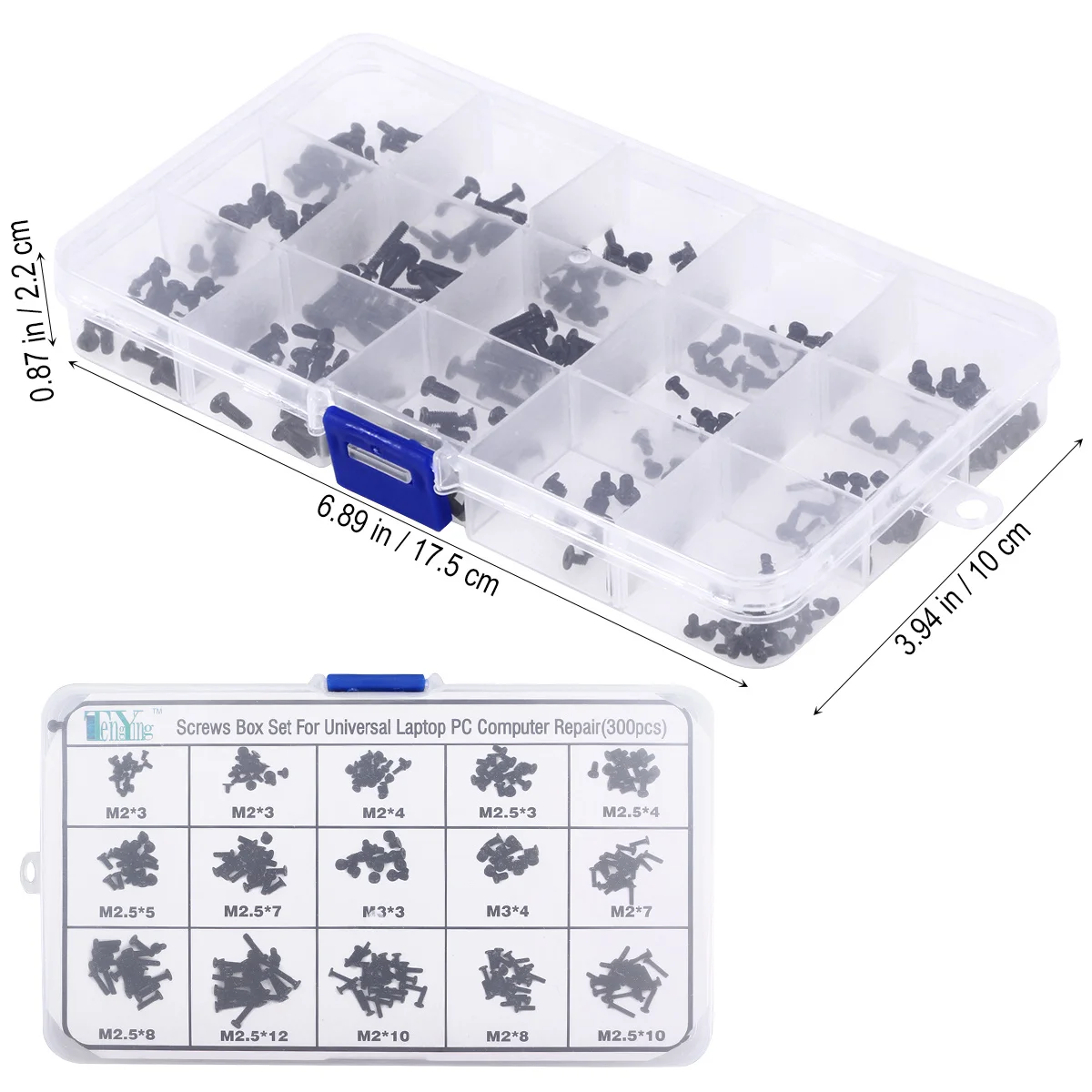 300 قطعة المسمار مجموعة متنوعة 15 أحجام الصلب دائم لأجهزة الكمبيوتر المحمول العالمي الكمبيوتر إصلاح ملحقات الأجهزة أداة عدة