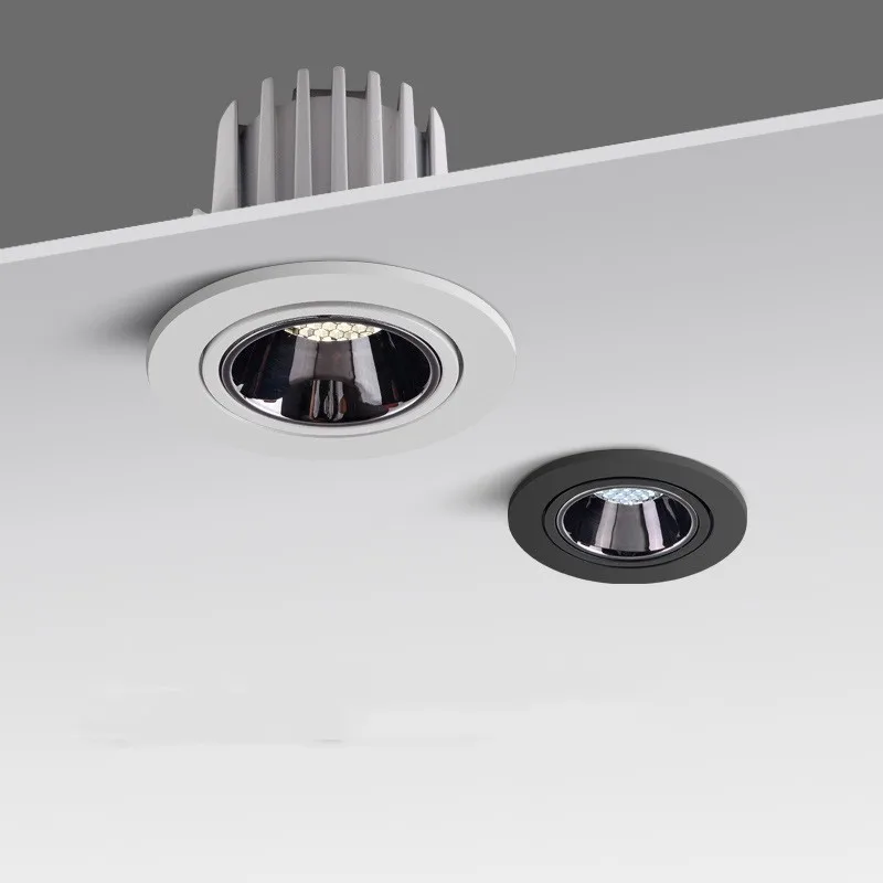 ไฟดาวน์ไลท์ LED แบบฝัง ปรับมุมได้ ป้องกันแสงสะท้อน 9W 12W 15W 18W 24W 110V 220V สำหรับติดเพดาน ห้องครัว ห้องนั่งเล่น ในอาคาร