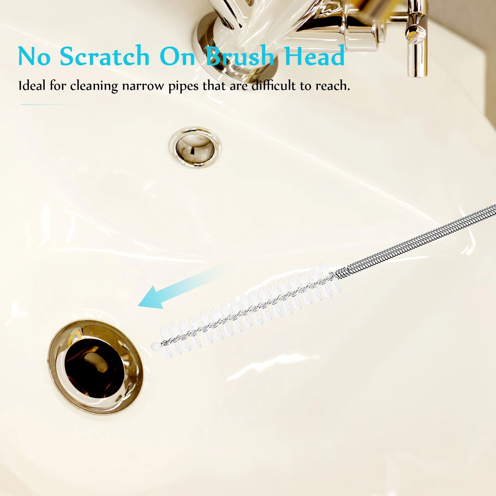 

4 set Drain Tools Set Including Flexible Tube Cleaning Brushes Drain Plunger Sticks For Sink Unblock Hair Clogs