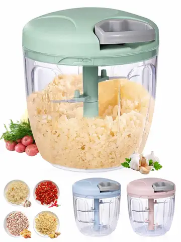 500/900ML Garlic Chopper Manual Rotate Vegetable Cutter Chopper Slicer Fruit Garlic Crusher Kitchen Gadget Blenders Meat Grinder