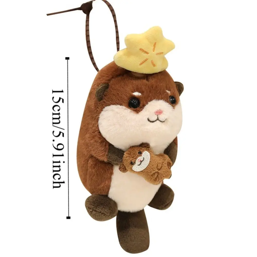 Sea Animal Otter Seal Plush Toy Stuffed Animal Rotatable Shark Platypus Toys Cartoon 15CM Stuffed Otter Doll Backpack Pendant