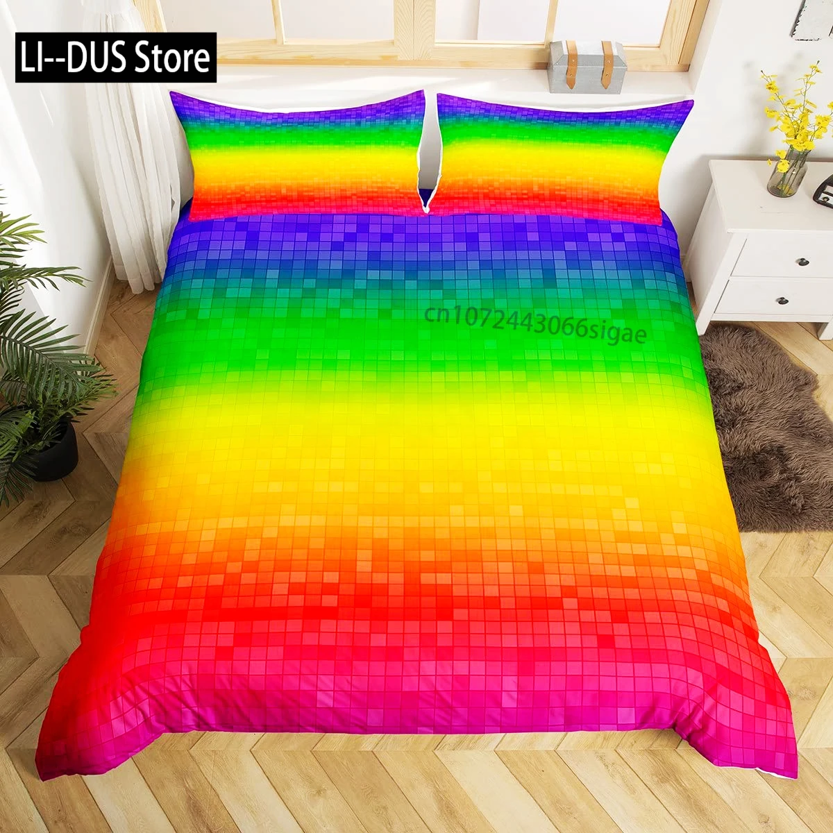 

Stripes Illusion Bedding Set,Geometric Arrangement Duvet Cover for Kids Teen Boys Girls,Visual Art Comforter Cover Decor Room