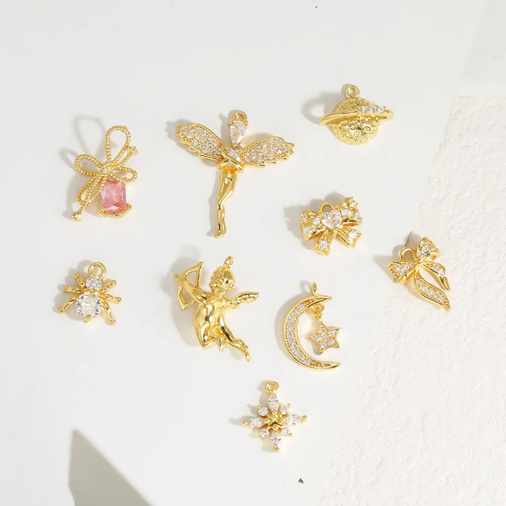 

Cordial Design 50Pcs DIY Pendant Accessories/Bowknot Shape/Genuine Gold Plating/Hand Made/Jewelry Findings & Components #194864