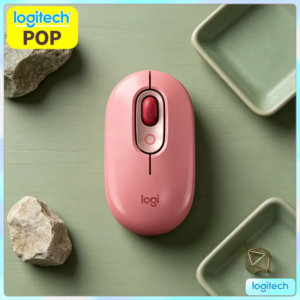 Logitech M350 POP Wireless Mouse Dual Connect Mode Travel Ready Slim Build For Notebook PC Mac Office Home Business Scenarios
