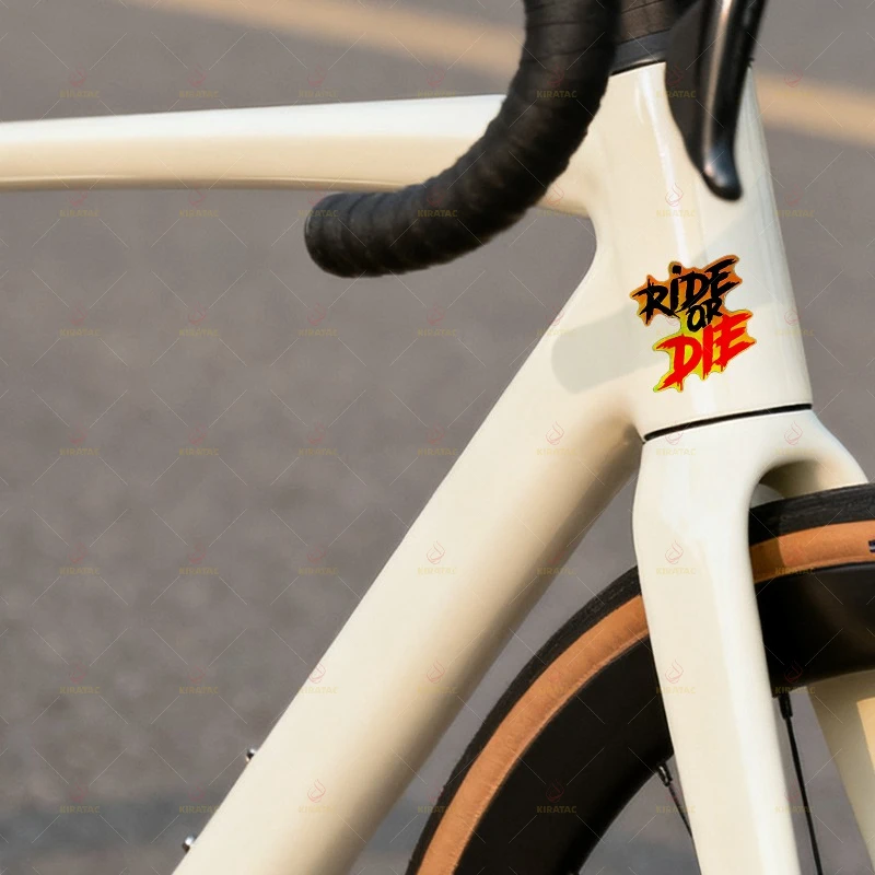 2Pcs/Set Gold "Ride Or Die" Waterproof Vinyl Sticker for Helmet,Bike Handlebar,Front Tube Universal Decor