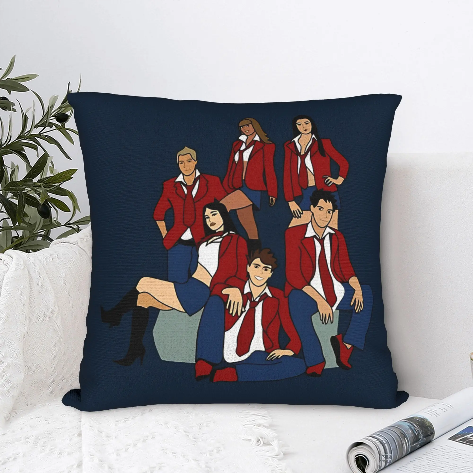 Funda de almohada RBD Rebelde Group, funda de almohada cómoda, fundas de almohada Retro de moda para sofá, cama, sala de estar