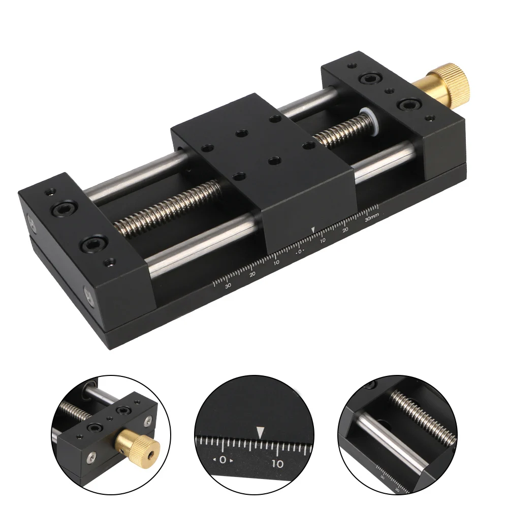40x70mm Precision Sliding Table Platform Sliding Table Manual Translation Displacement Station Fine‑Tuning Linear Stage X-Axis