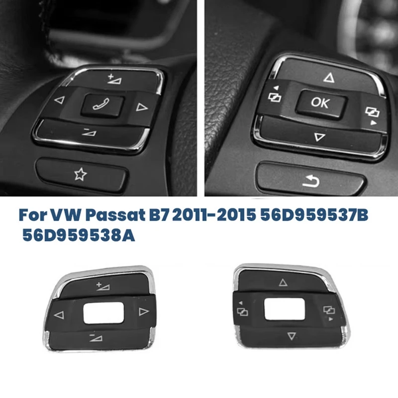 

Car Multif Steering Wheel Switch Cap Volume Control Button Cover Trim For VW Passat B7 2011-2015