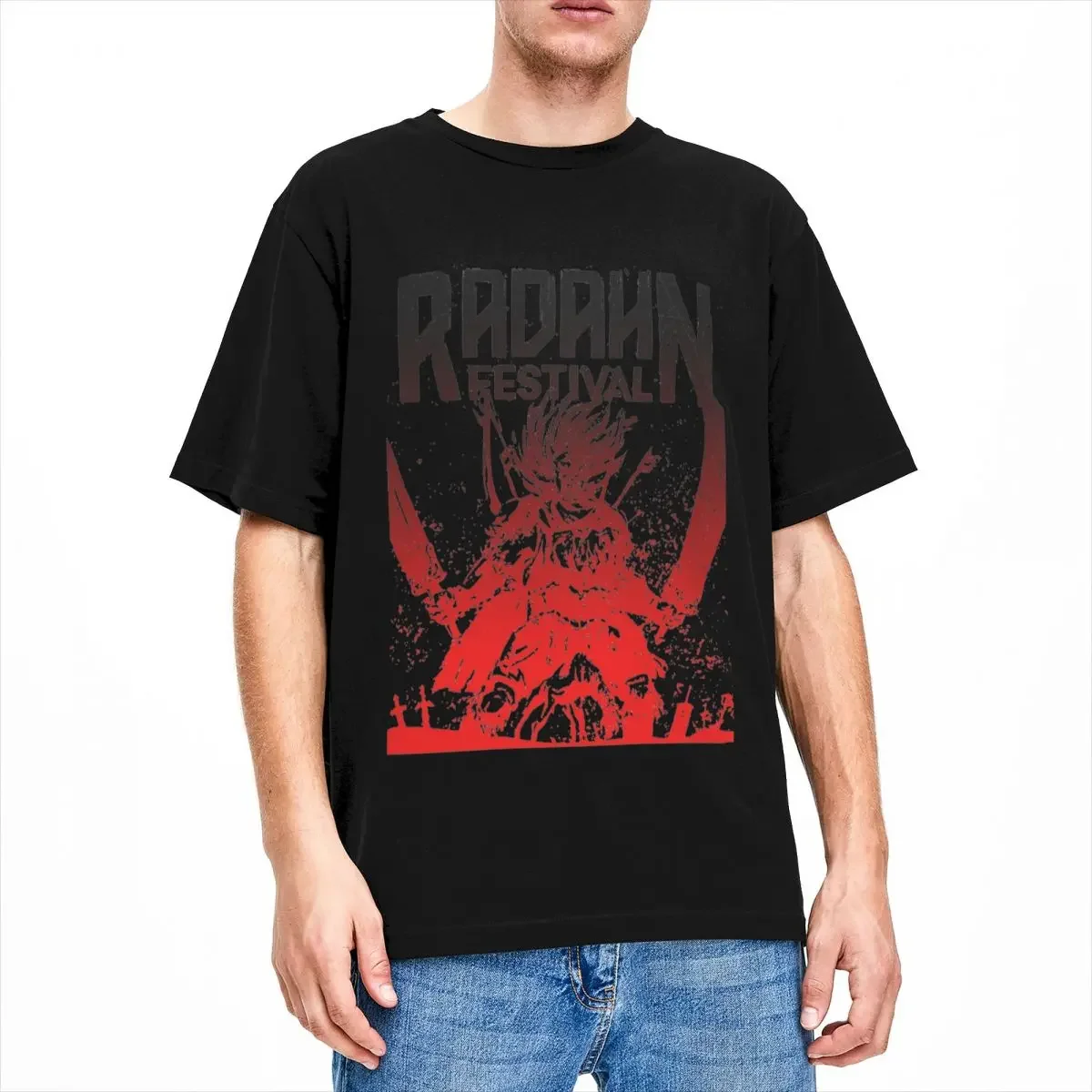 Summer Y2K Design Short Sleeve Clothes Oversized TShirt Festival Radahn Cotton T-Shirts Dark Souls 3 Trendy Cool Tshirt for Men