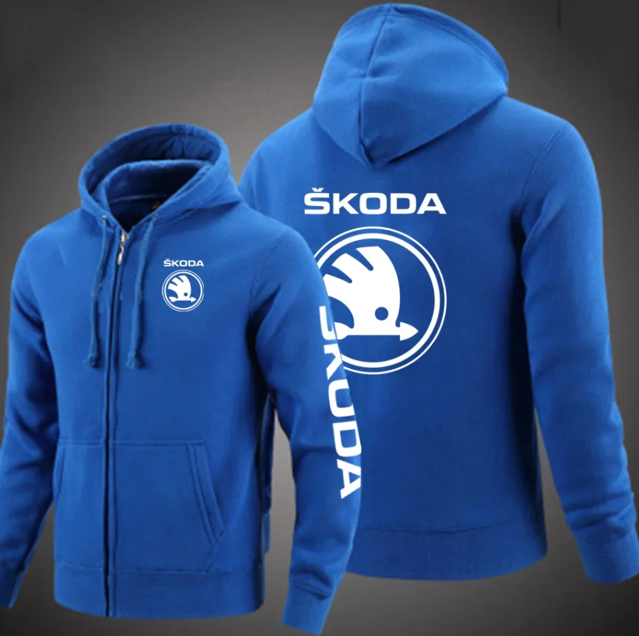 SKODA Motorcycle 2023 Men's New Spring And Autumn Printing Fashionable Hip Hop Casual Harajuku Streetwears Hoodies Tops