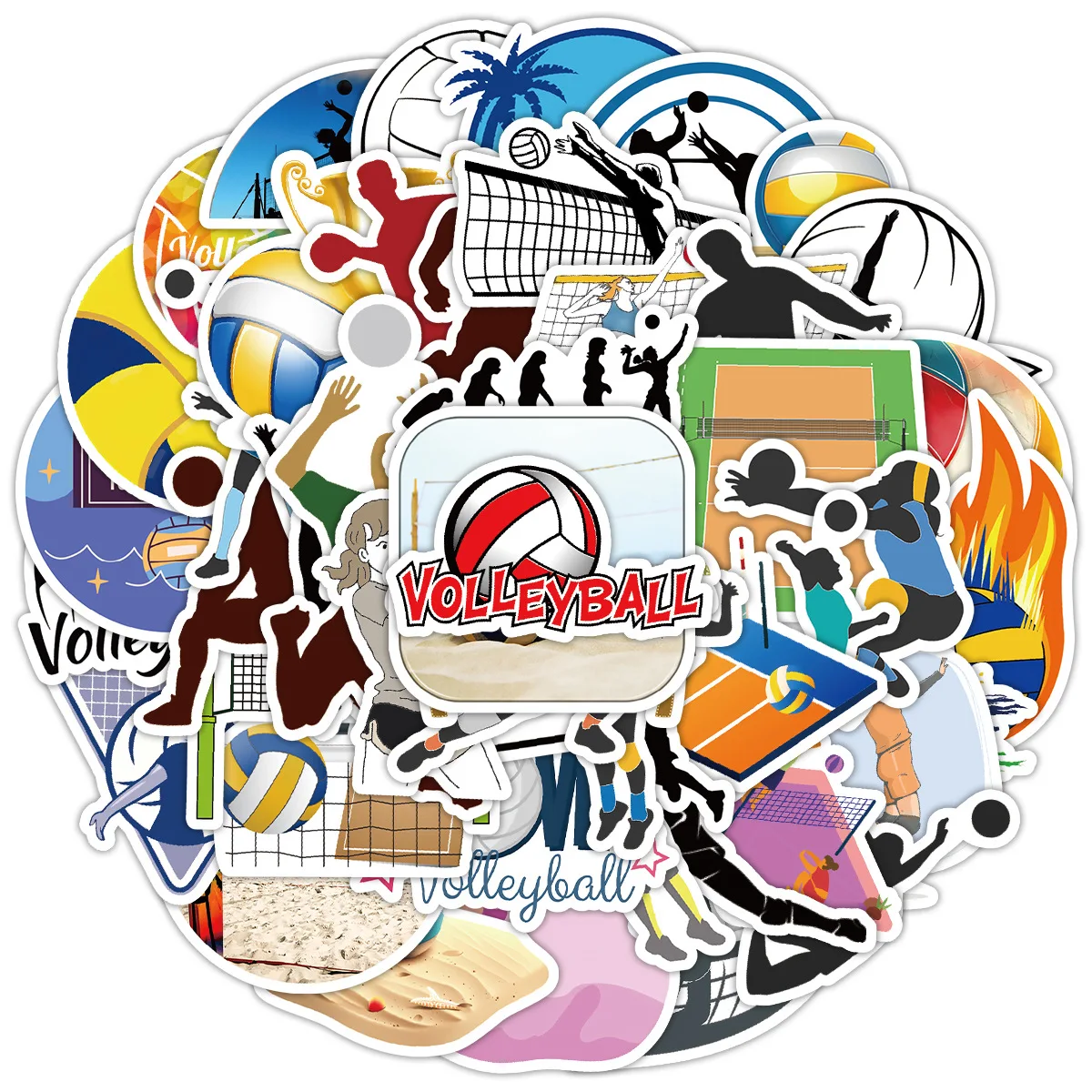 

10/50PCS Sports Volleyball Graffiti Stickers Cartoon Creative DIY Decoration Stationery Box Water Cup Guitar Waterproof Decal