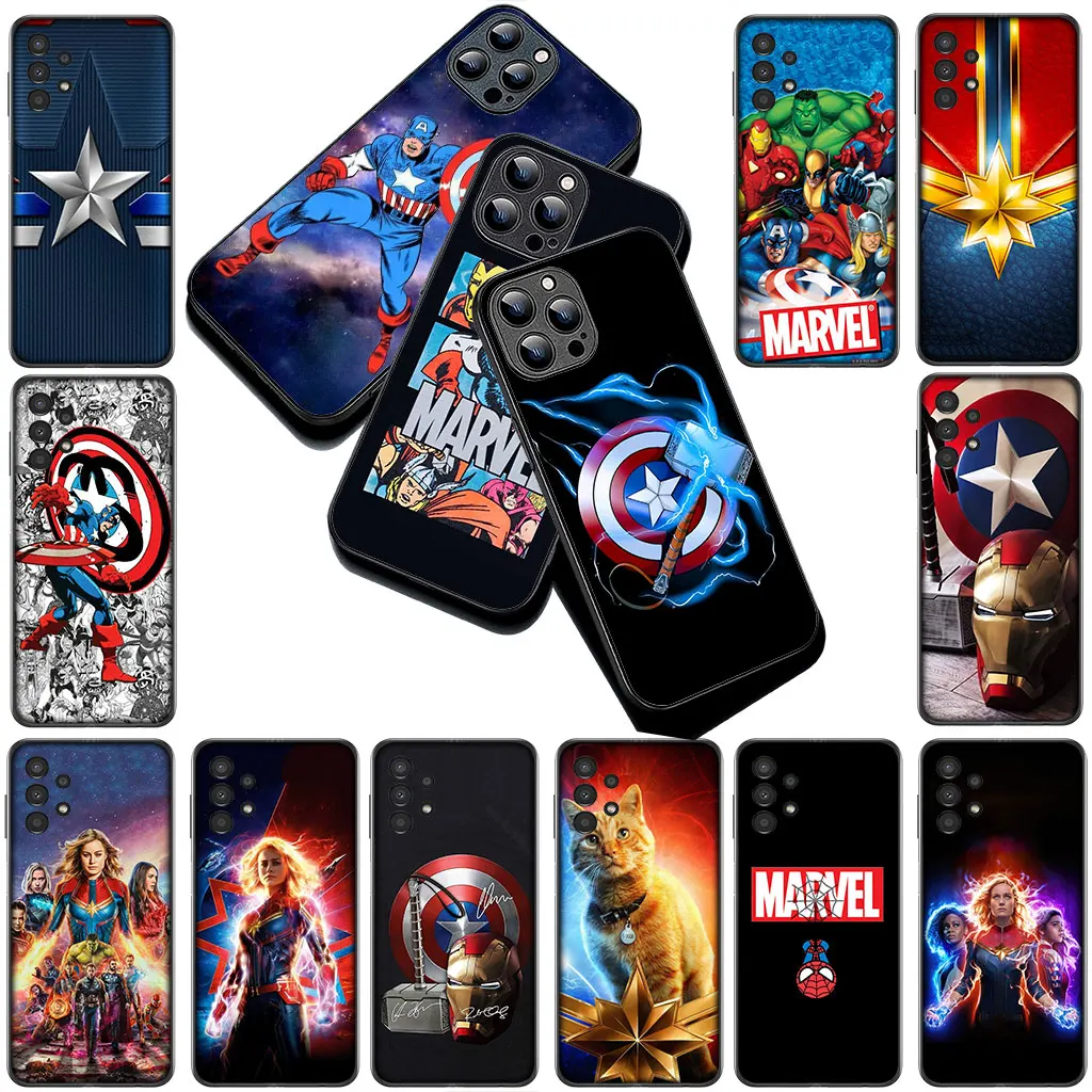 Чехол для телефона «Капитан Америка Щит Marvel» для Samsung Galaxy S22 S21 S20 FE Ultra Plus A07 A17 A25 A12 A21S A56 S22+ Cover