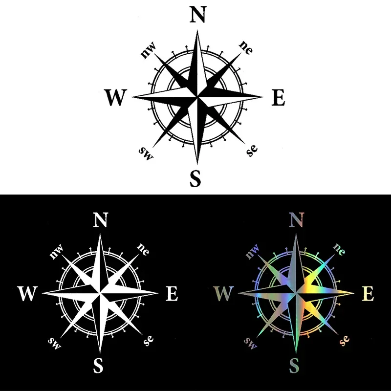 15x15cm Car Stickers Navigation Compass Styling Vinyl Decal Car Decoration Sticker Decal Universal Auto Exterior Accessories 1Pc