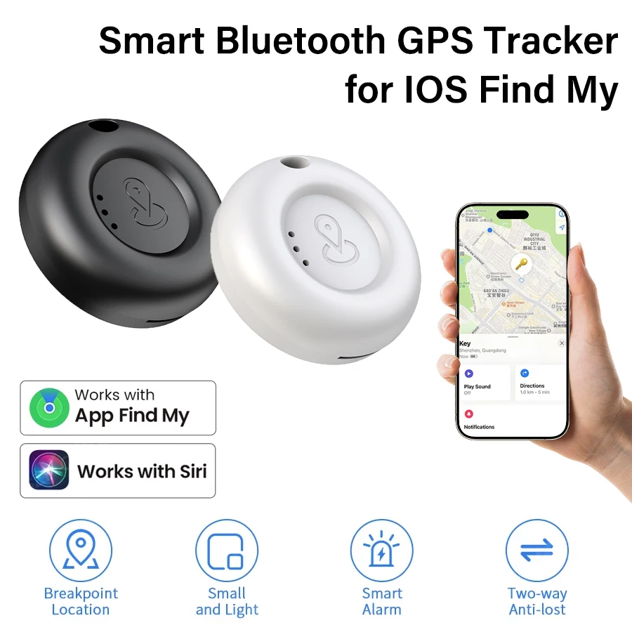 

Global IOS GPS Tracker Mini Bluetooth Anti-Lost Alarm Tracking Device Key Finder Reminder Positioner for Luggage Car Pet Find My