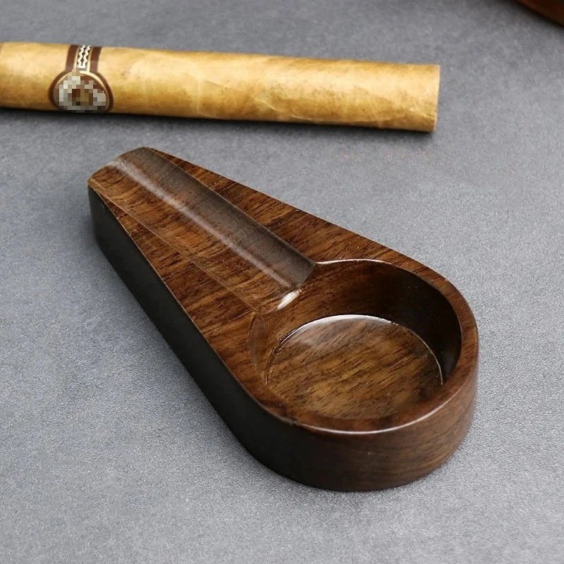 

Портативная пепельница из цельного дерева в стиле ретро, держатель для сигар, домашняя пепельница для сигар, пепельница для сигарет, подарок, аксессуары для курения