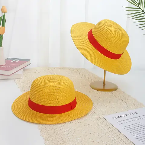 할로윈 애니메이션 어린이 Luffy 밀짚 모자 코스프레 노란색 모자 남자 소년 파티 멋진 모자