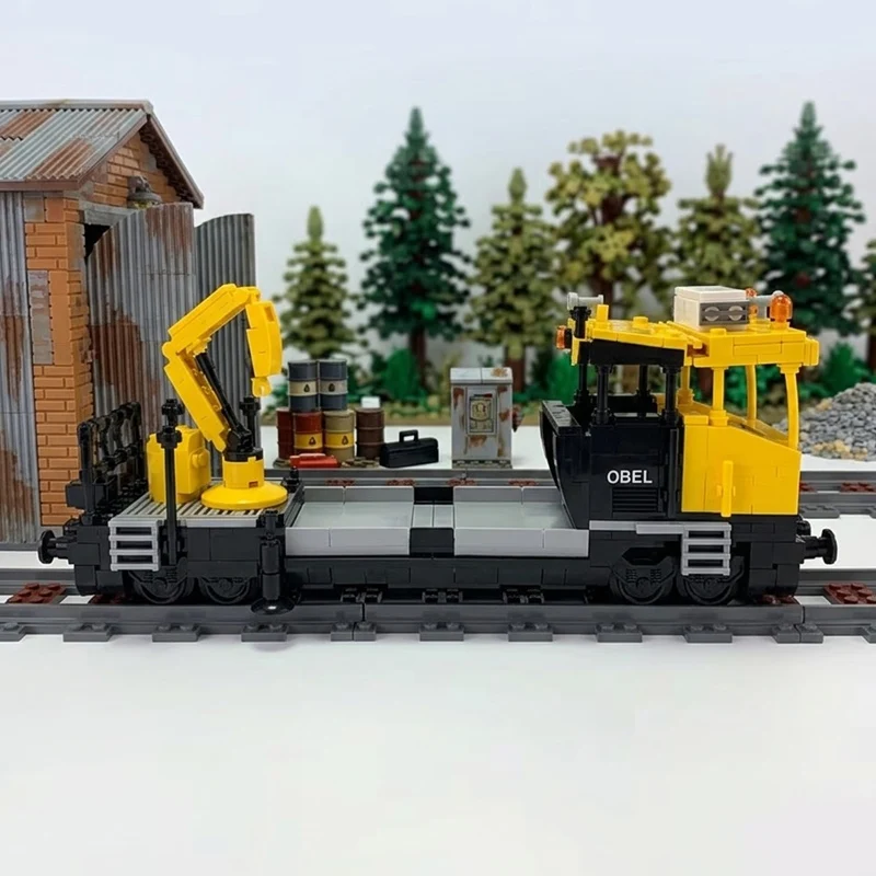 qwer 456PCS Rail Maintenance Work Train Model MOC Building Bricks City Car Modular Technology Children Holiday Gift Assemble Toy