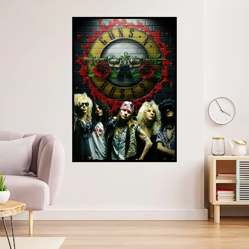 Rock Band Guns N Roses Poster Prints Wall Painting Bedroom Living Room Decoration Office Small