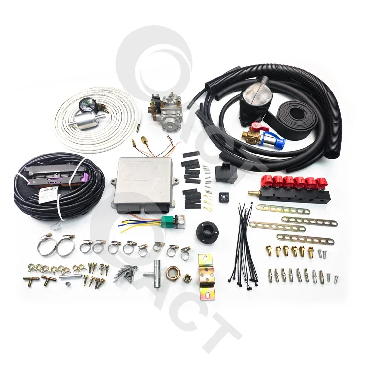 Auto cng ngv 6-cilinder sequentiële injectie converter kit lpg auto ga.s brandstofsysteem autoga.s conversie kits voor auto's benzinemotor