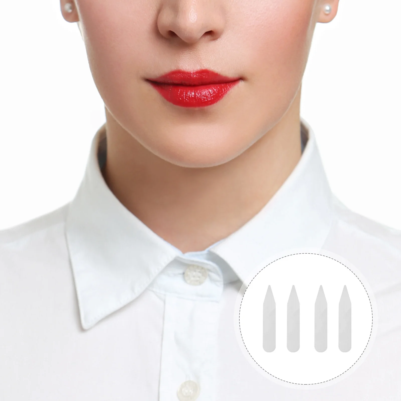 300 Uds. Soporte transparente para cuello de camisa resistente al calor, refuerzo de plástico duradero para uso Formal e informal