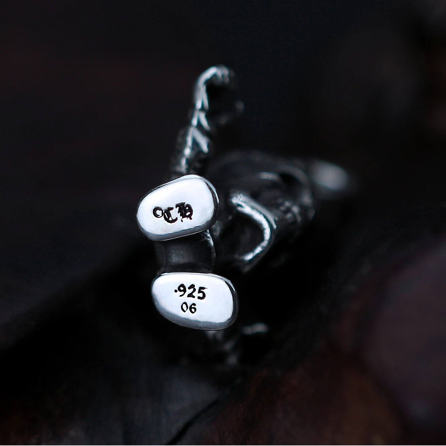 قلادة قزم على شكل جمجمة واقفة من الفضة الإسترليني S925 للرجال، قلادة صلبة عتيقة، قلادة واحدة على الطراز الأمريكي الشرير #5