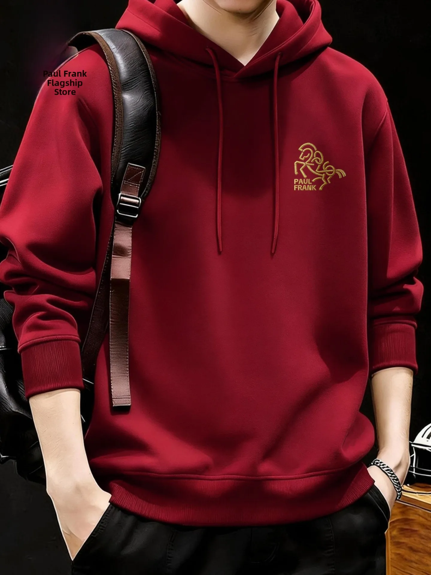 

Утепленная флисовая толстовка с капюшоном, красная зимняя куртка, дизайн 2026 года, с принтом обезьяны, повседневная толстовка