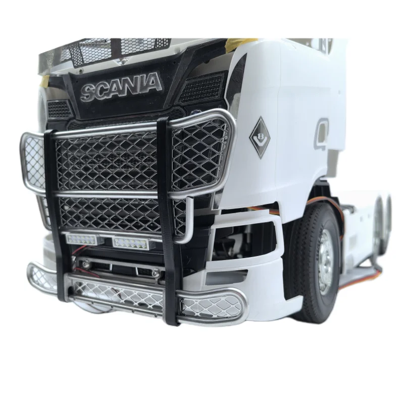 Bariera kolizji reflektor przedni zderzak lampa ogrodzeniowa dla Tamiya 1/14 zdalnie sterowana ciężarówka Scania 770s 56371 56323 część do przyczepy