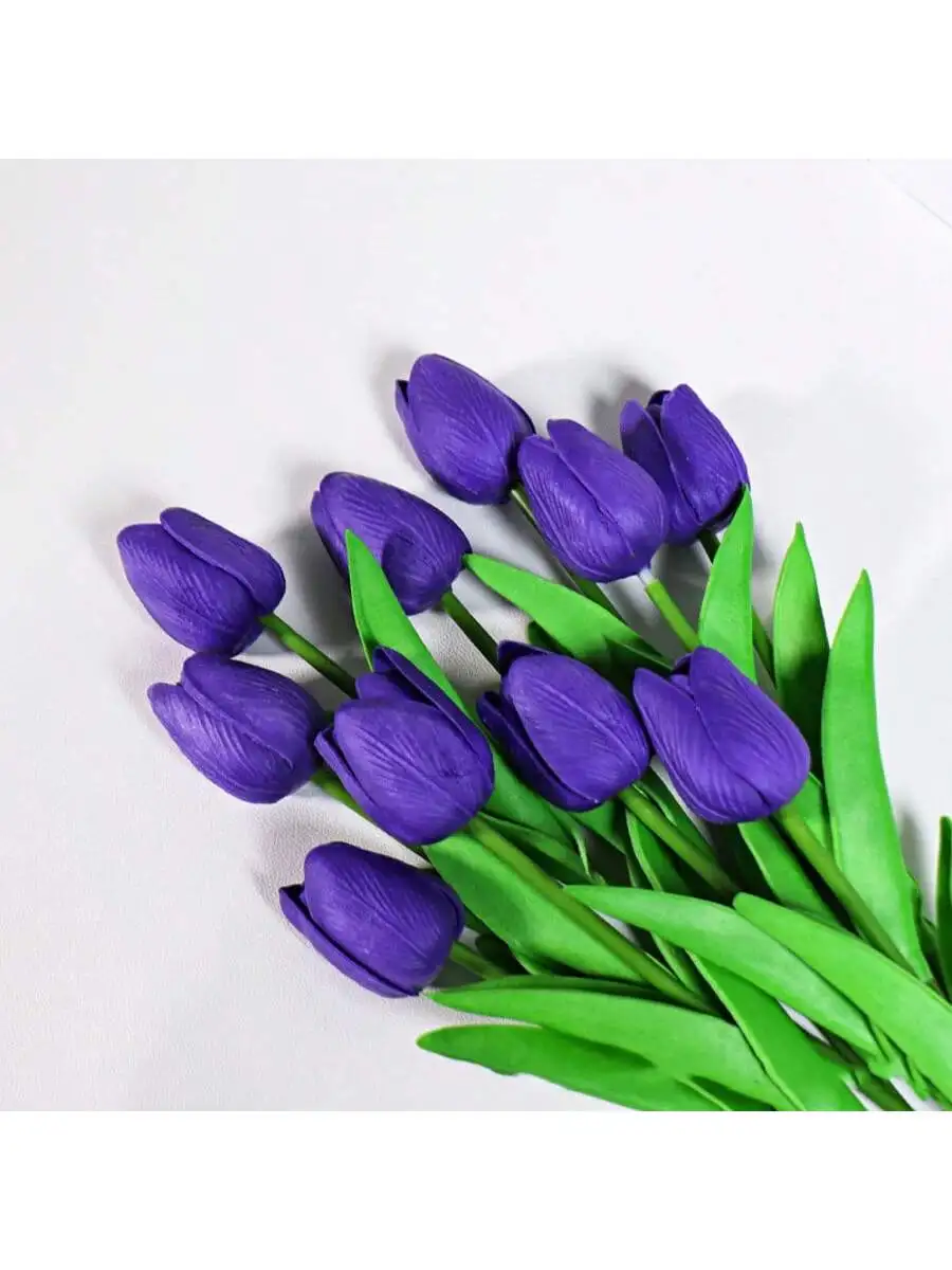 Ein Set aus 6 künstlichen Tulpen, geeignet für Heimdekoration und Tischdekoration bei Jubiläen (Vase nicht inbegriffen). – Detail 5
