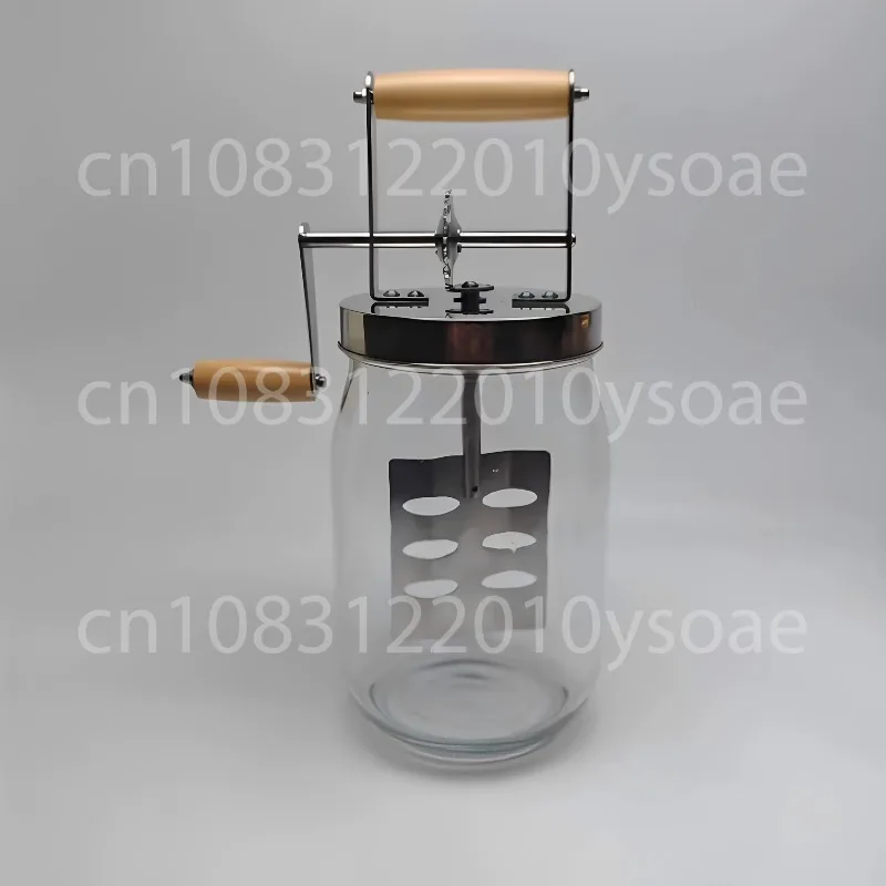 Jar Butter Maker Kit Hand Crank Churner Butter Paddle Mold Cheesecloth For Homemade Fresh Butter Making