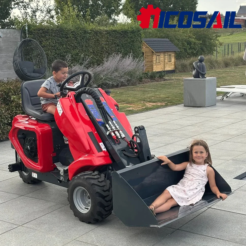 Mini chargeuse compacte diesel sur chenilles, petite chargeuse sur pneus, moteur EPA Kubota