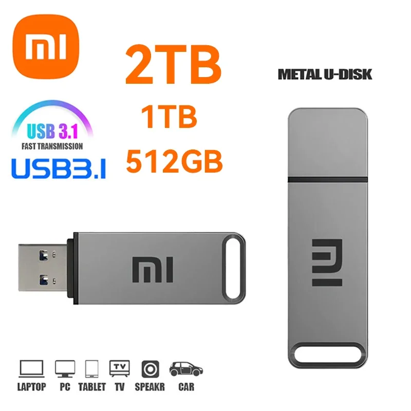 XIAOMI 2TB Mini Metal USB Flash Drive USB 3.1 Mutual Transmission Super Portable Waterproof High Speed 512GB 1TB USB Memory