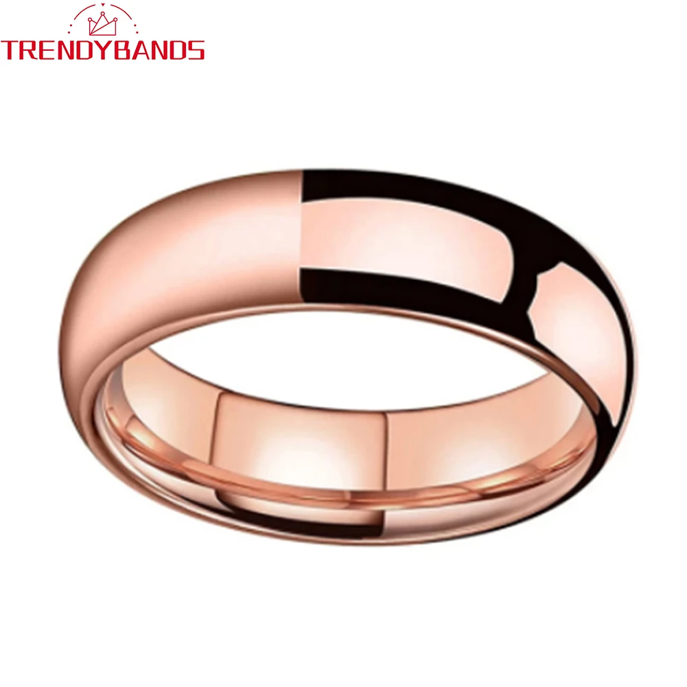 6mm Women's Ring Tungsten Wedding Band for Men Fashion Engagement Jewelry Domed High Polished Shiny Comfort Fit