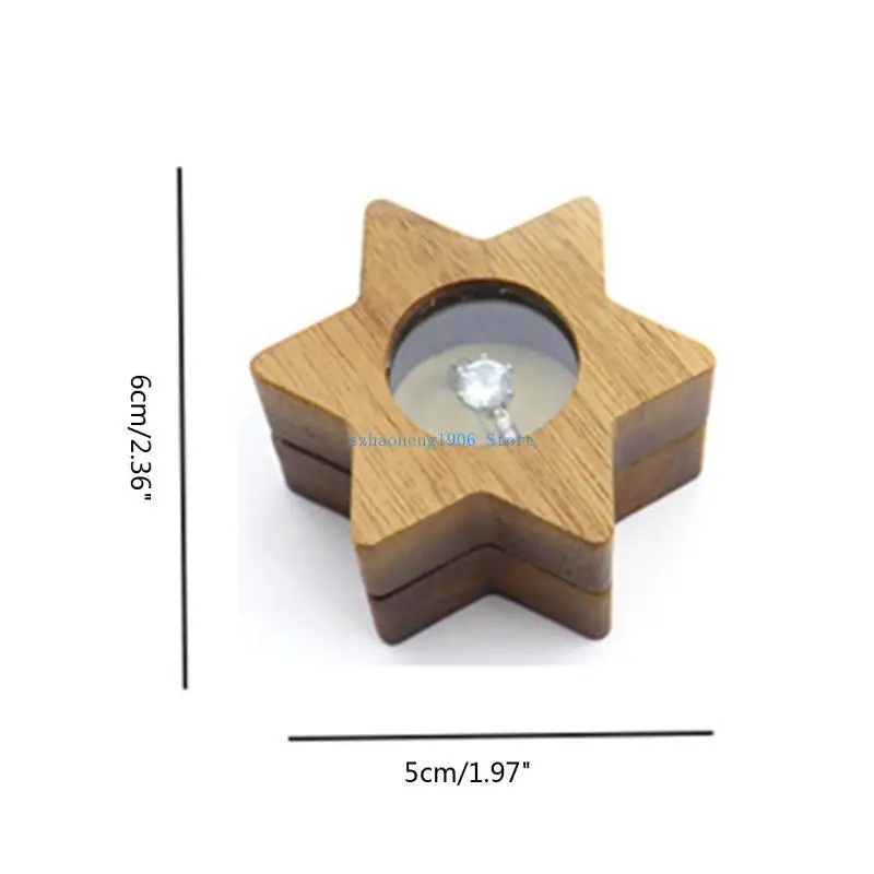 85LF リングホルダーボックスジュエリーボックス好意ギフト 6 ポインテッドスタークルミリングジュエリーボックス