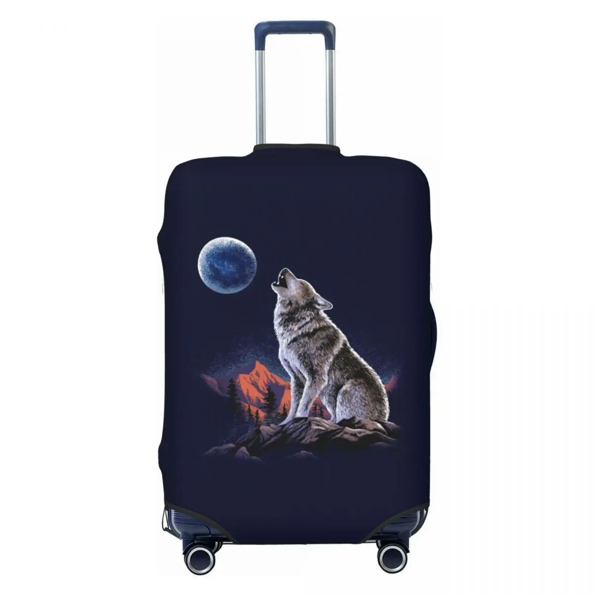 

Custom Animal Wolf Travel Luggage Cover Washable Suitcase Cover Protector Fit 18-32 Inch