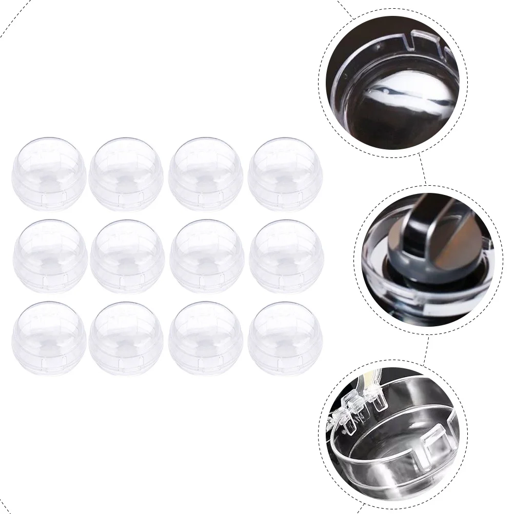 12Pcs Gas Stove Knob Covers Safety Protector Transparent Design Easy Install Kids Proof Stove Lock Kitchen Essential