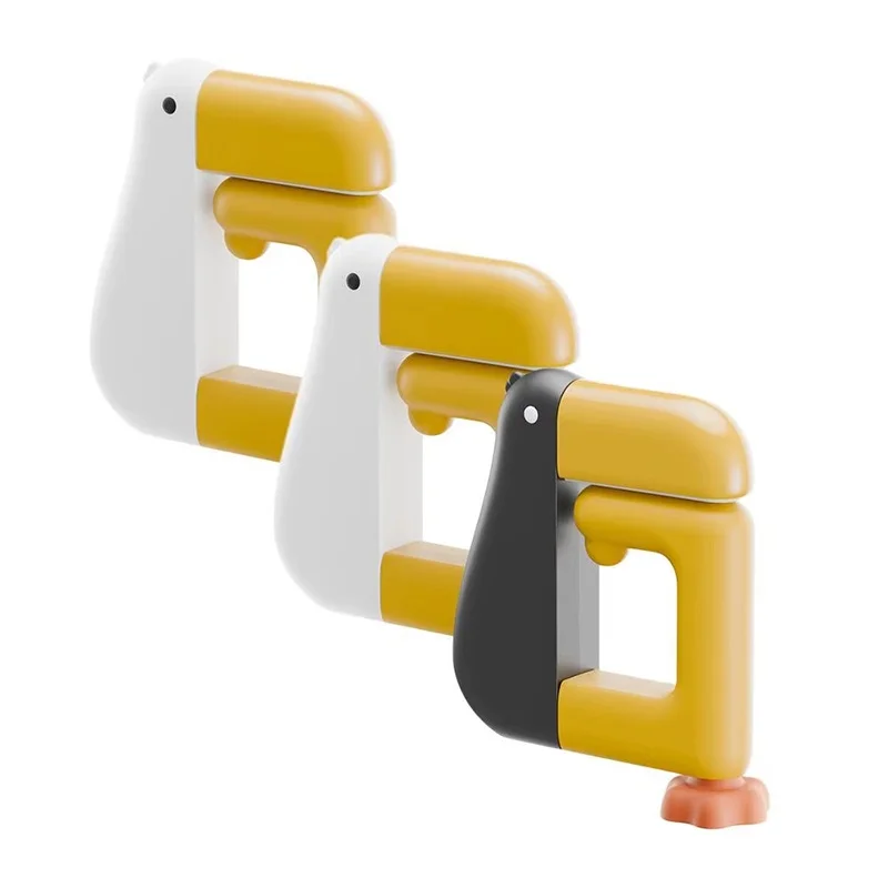 1/3/5Pcs Thinking Duck Schoolbag Hook Adjustable Desk Side Bag Hanger Portable Office Holder For Home Table Storage Bag Holder