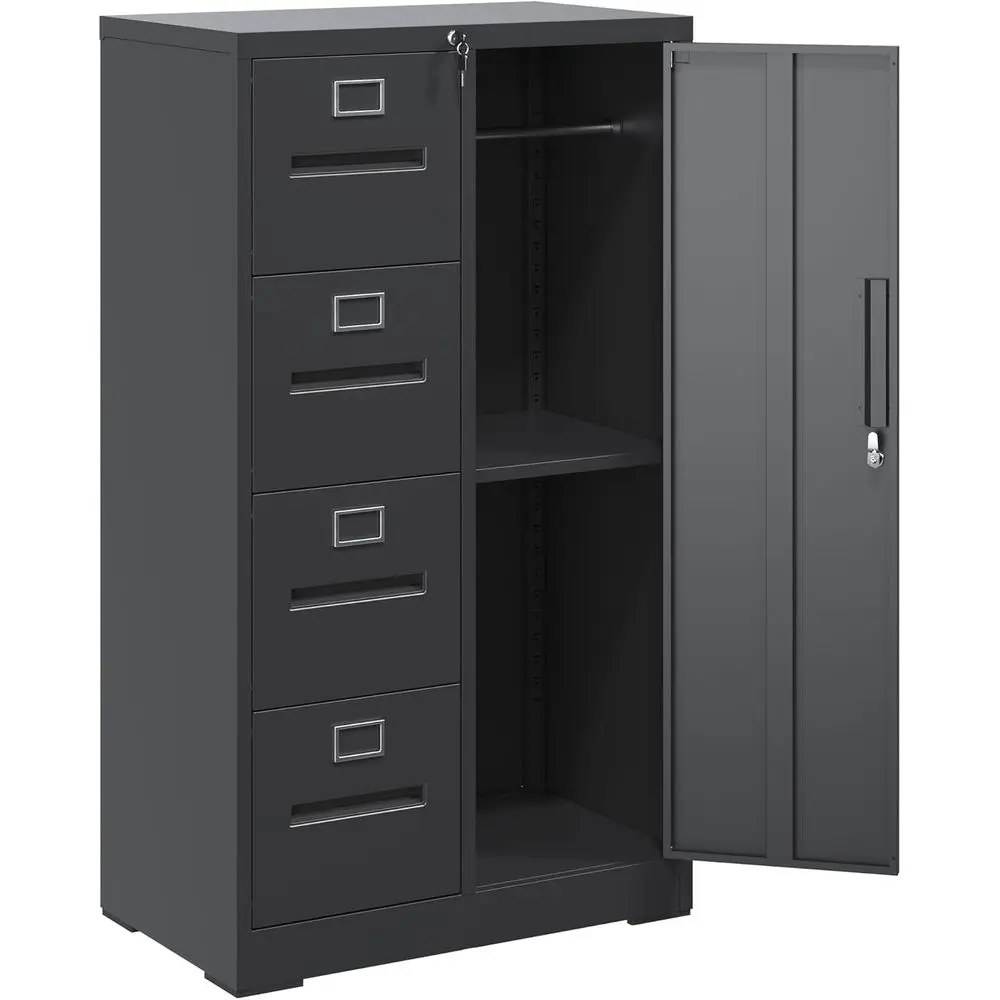 

Металлический шкаф для хранения с 1 запирающейся дверцей, регулируемые полки для документов формата А4/Letter/Legal, для дома или офиса, требуется сборка