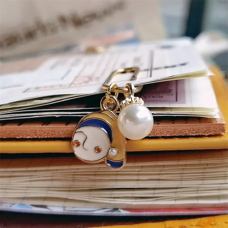 New Pearl Girl Paper Clip Ins Style Bookmarks Notebook Decoration Book Accessories Cute Stationery