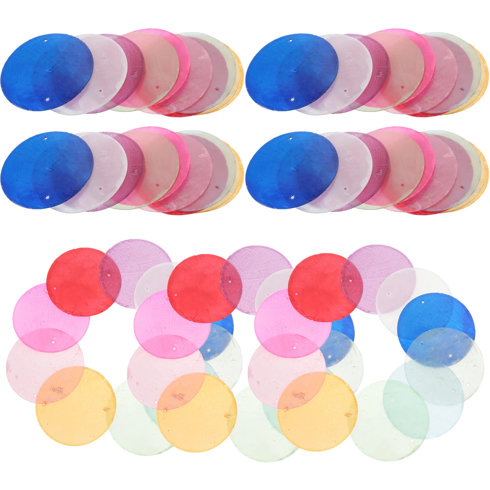 

100pcs Shell for DIY Jewelry Decor Natural Earring Embellishment Transparent Round Shells Handmade Wind Chime Beads Charm