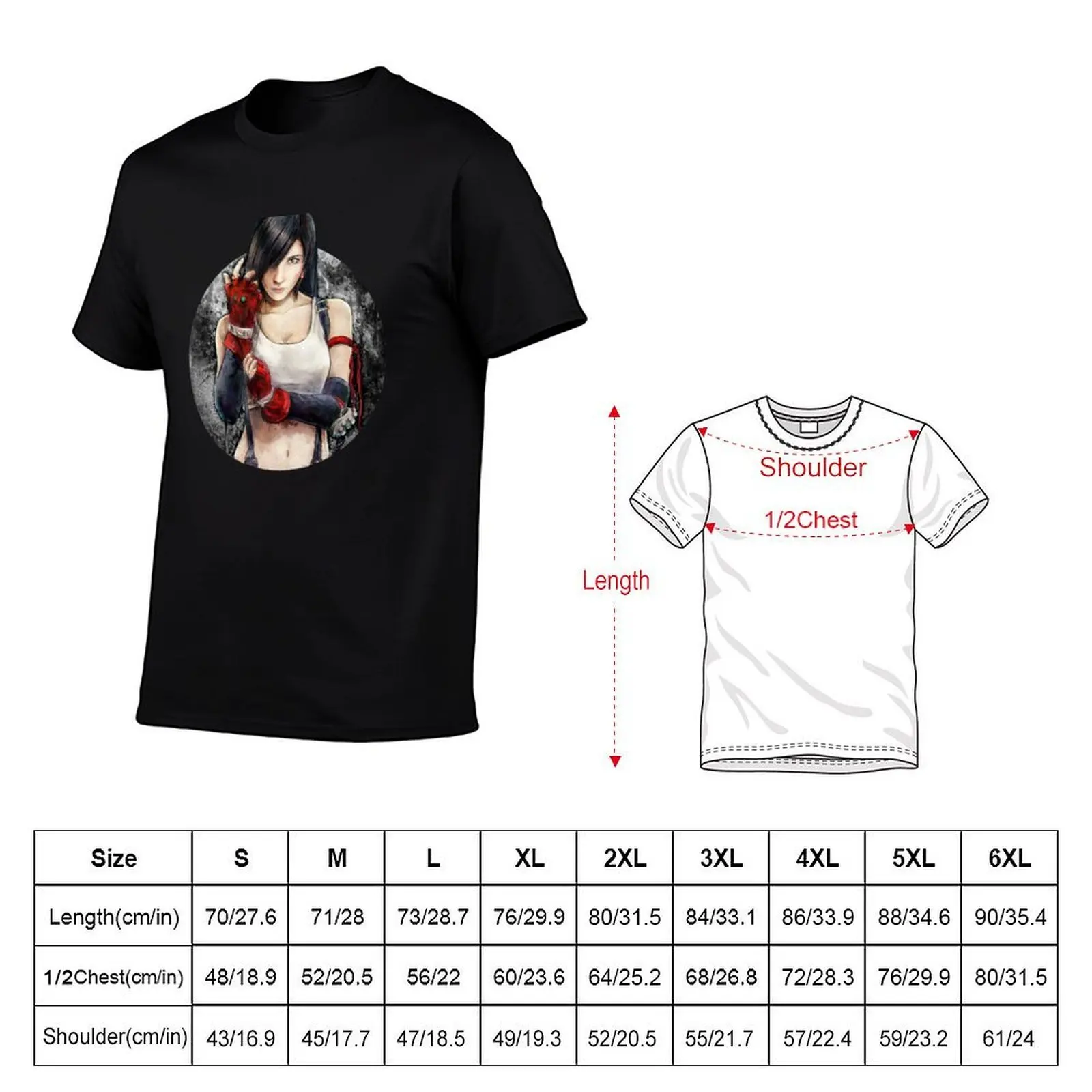 high Portrait shirts cotton shirts t Tifa T-Shirt man dark t t shirt quality anime funny oversize humor Lockhart FF7